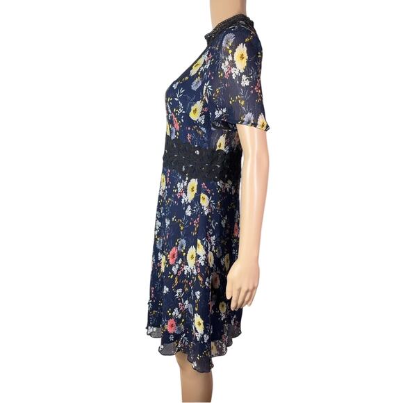 Anthropologie x Foxiedox Andora Floral Print Sheer Smocked Short Dress - Picture 3 of 13